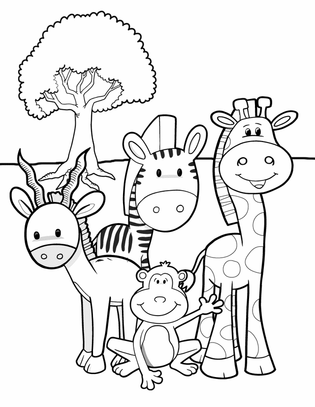 Coloriage Animaux Sauvages  De La Jungle #21234 (Animaux tout Coloriage D Animaux Gratuit 