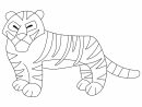 Coloriage - Animaux : Tigre 01 - 10 Doigts destiné Tigre Coloriage