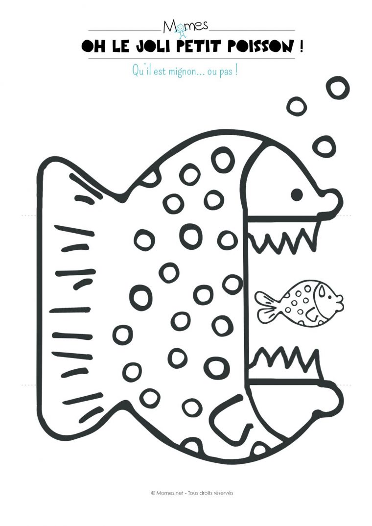 Coloriage Animé : Le Poisson Glouton !  Coloriage Poisson à Poisson D Avril Coloriage