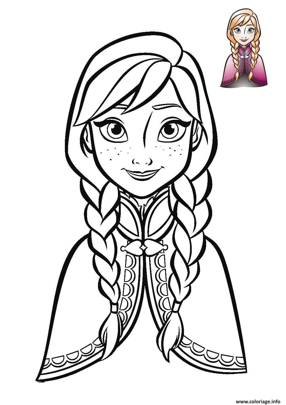 Coloriage Anna Reine Des Neiges De Face 2018 Dessin La dedans Dessin De Coloriage 