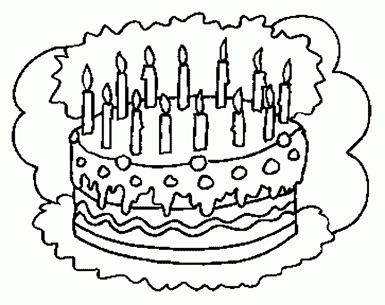 Coloriage  Anniversaire  Gateau-Anniversaire-12 intérieur Gateau Coloriage 