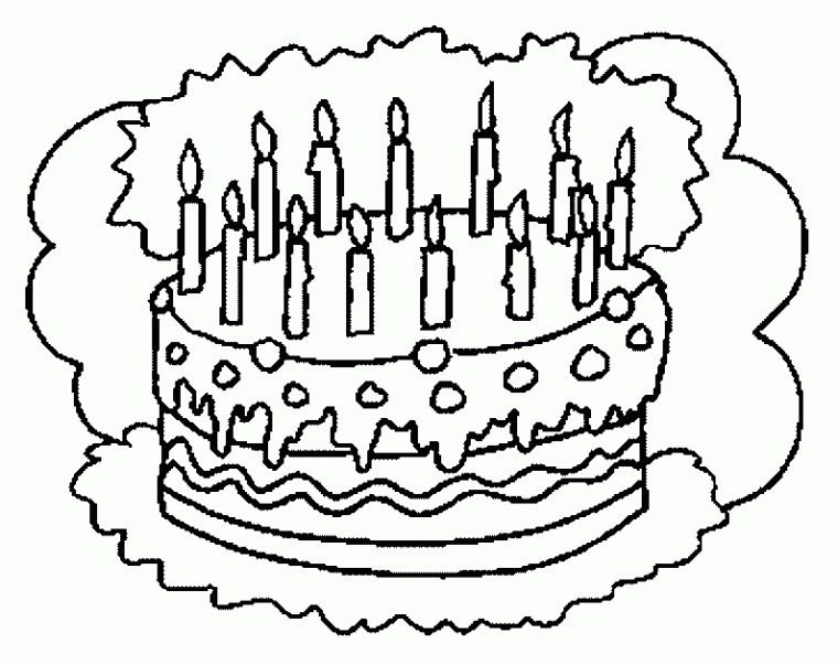 Coloriage  Anniversaire  Gateau-Anniversaire-12 pour Dessin À Colorier Gateau Anniversaire