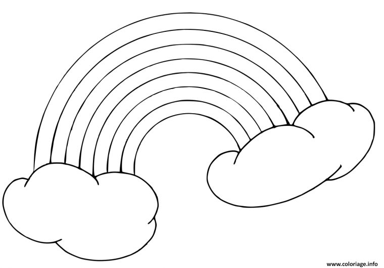 Coloriage Arc En Ciel Sur Deux Nuages Dessin Arc En Ciel À encequiconcerne Dessin D Un Arc En Ciel