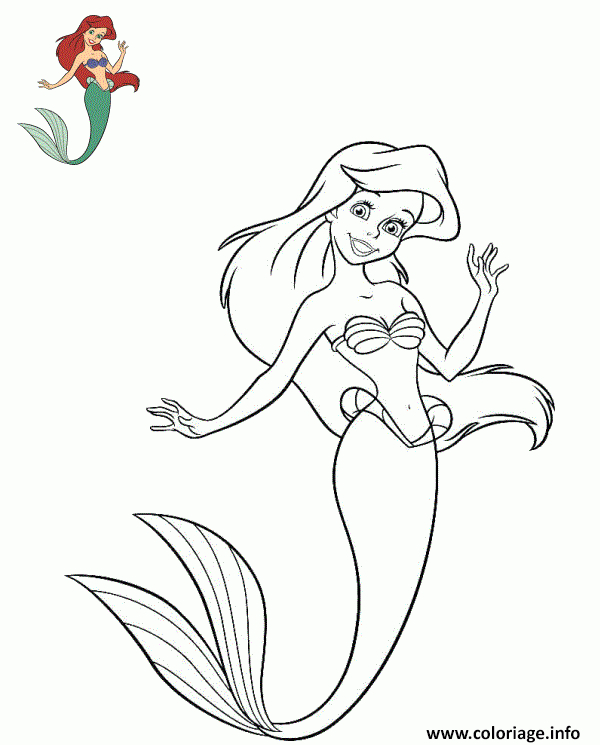 Coloriage Ariel La Petite Sirene De Disney Princesse avec Coloriages Ariel
