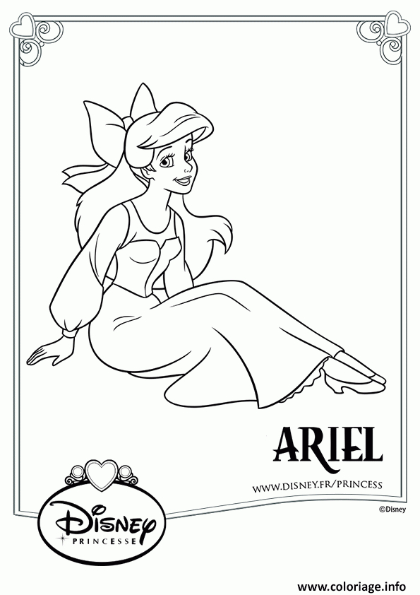 Coloriage Arielle Princesse Disney Dessin Ariel La Petite destiné Dessin De Sirene À Imprimer 