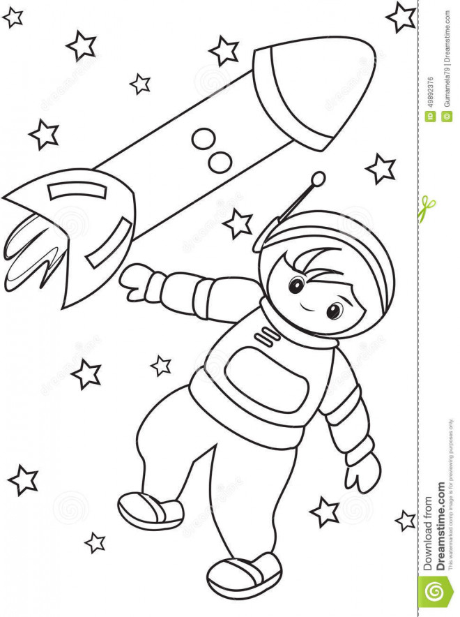 Coloriage Astronaute Et Fusée Dessin Gratuit À Imprimer dedans Dessins D Enfants À Colorier