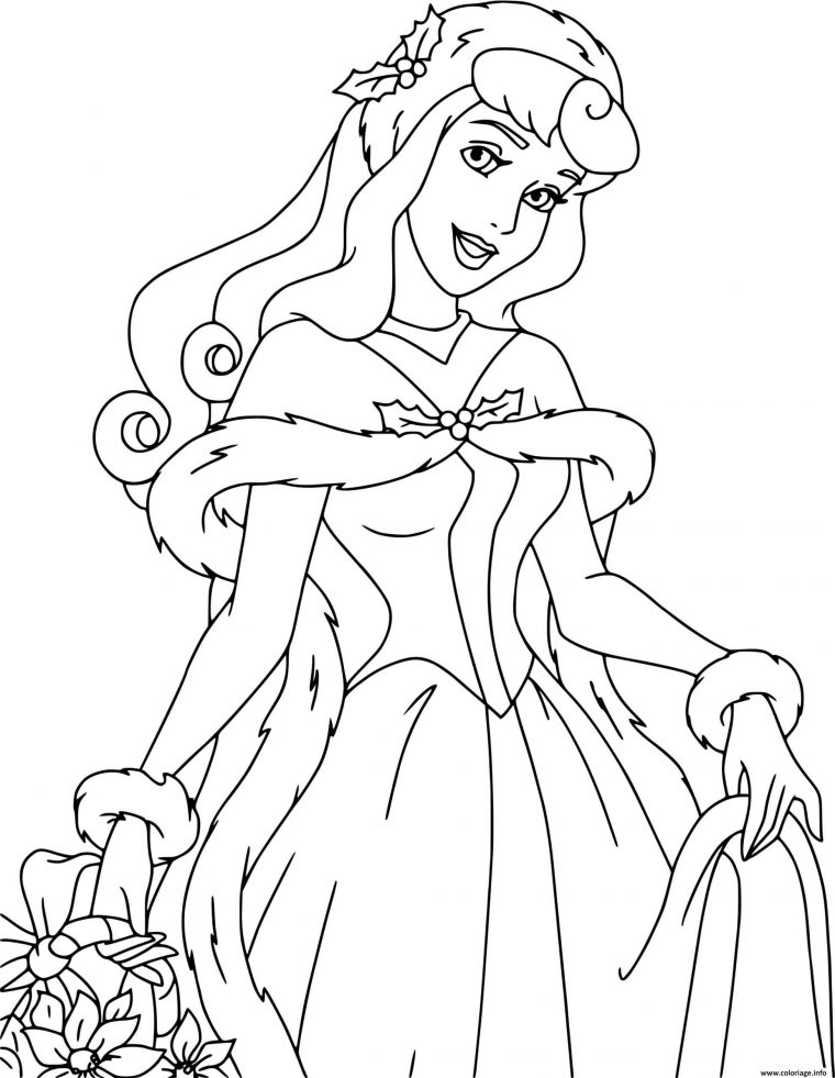 Coloriage Aurora Ready For Christmas Dessin Noel Disney À tout Coloriages À Imprimer Disney