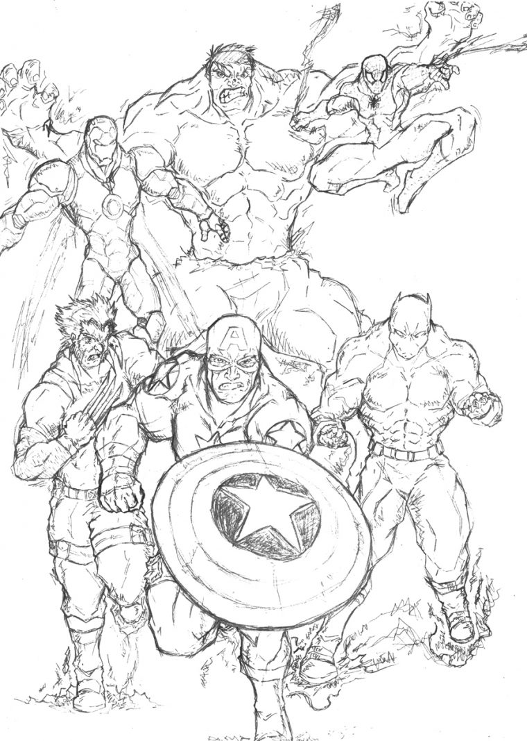 Coloriage Avengers #74110 (Super-Héros) – Album De Coloriages encequiconcerne Dessin Des Avengers