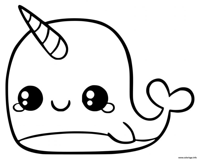 Coloriage Baleine Licorne Kawaii Dessin Kawaii À Imprimer encequiconcerne Baleine Coloriage