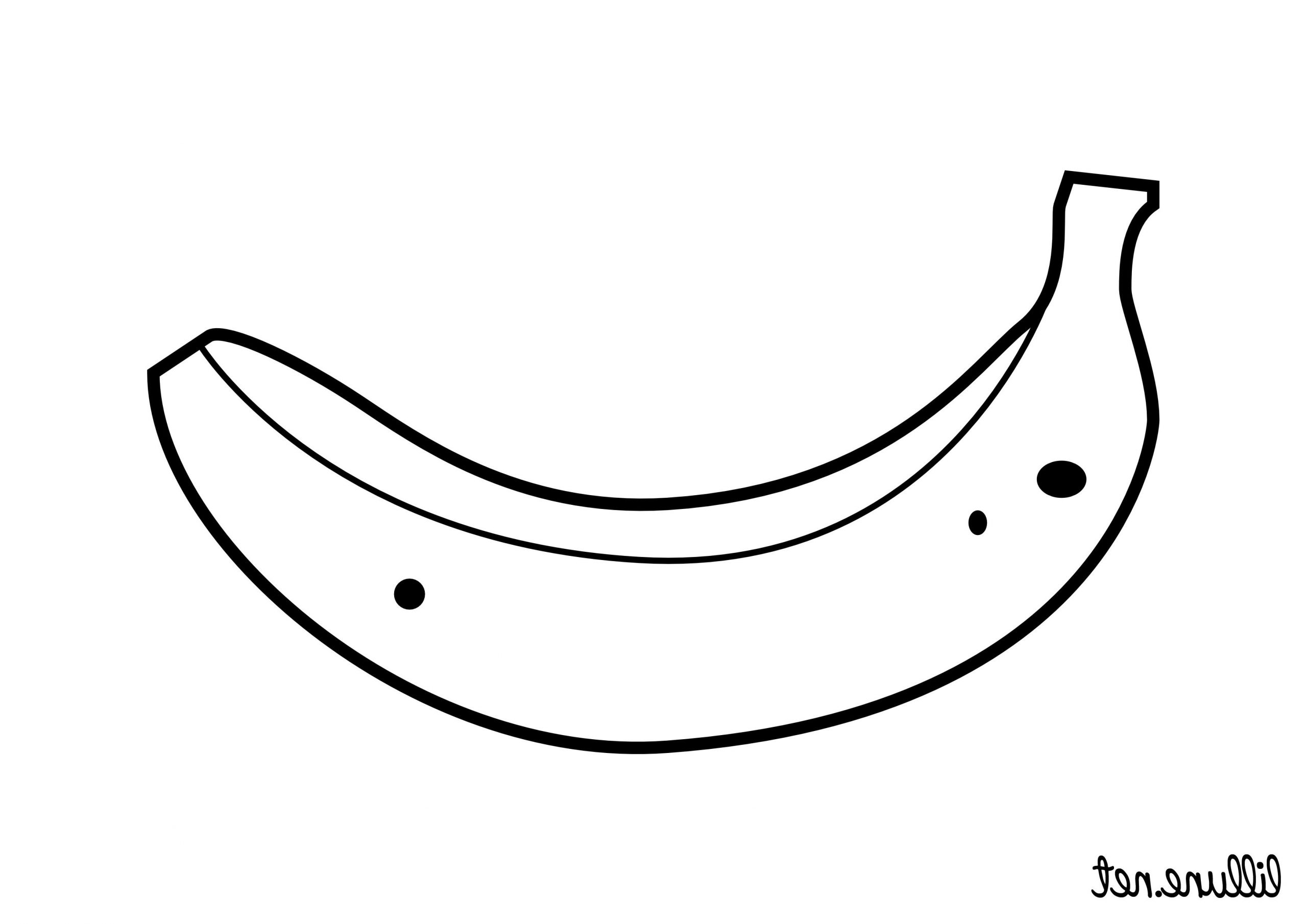 Coloriage Banane - Coloriage Gratuit Imprimer avec Banane Coloriage 