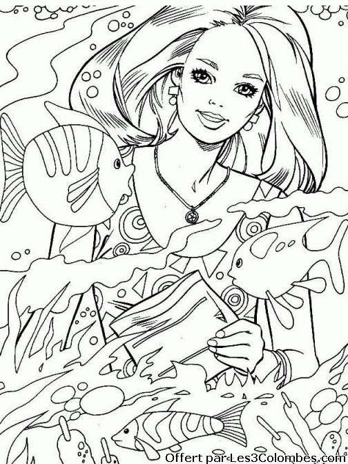 Coloriage Barbie 90 - Coloriage En Ligne Gratuit Pour Enfant destiné Coloriage En Ligne Princesses 