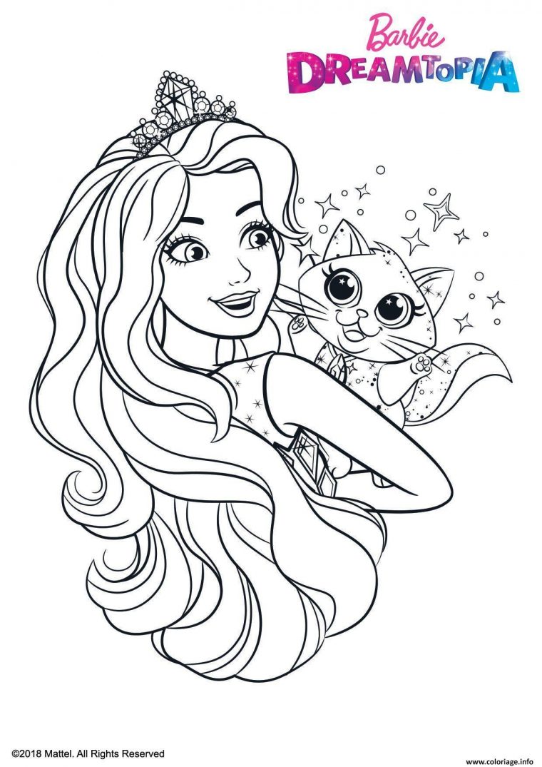 Coloriage Barbie Au Royaumes Des Paillettes Dessin Barbie avec Coloriages Gratuits À Imprimer