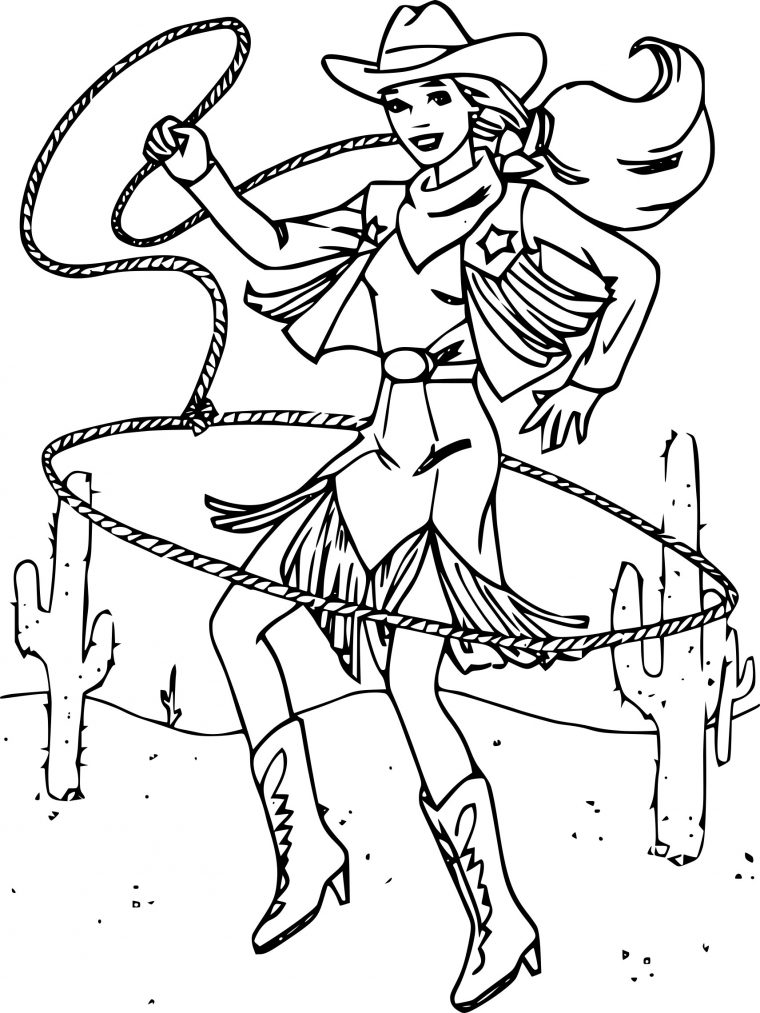 Coloriage Barbie Cowgirl À Imprimer avec Jeux De Coloriage De Barbie