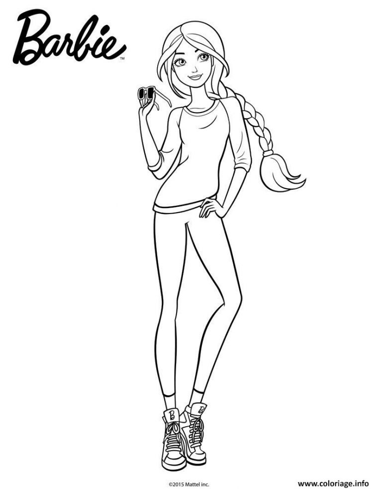 Coloriage Barbie En Leggins Et Pull Dessin Barbie À Imprimer destiné Coloriage Barbie En Ligne