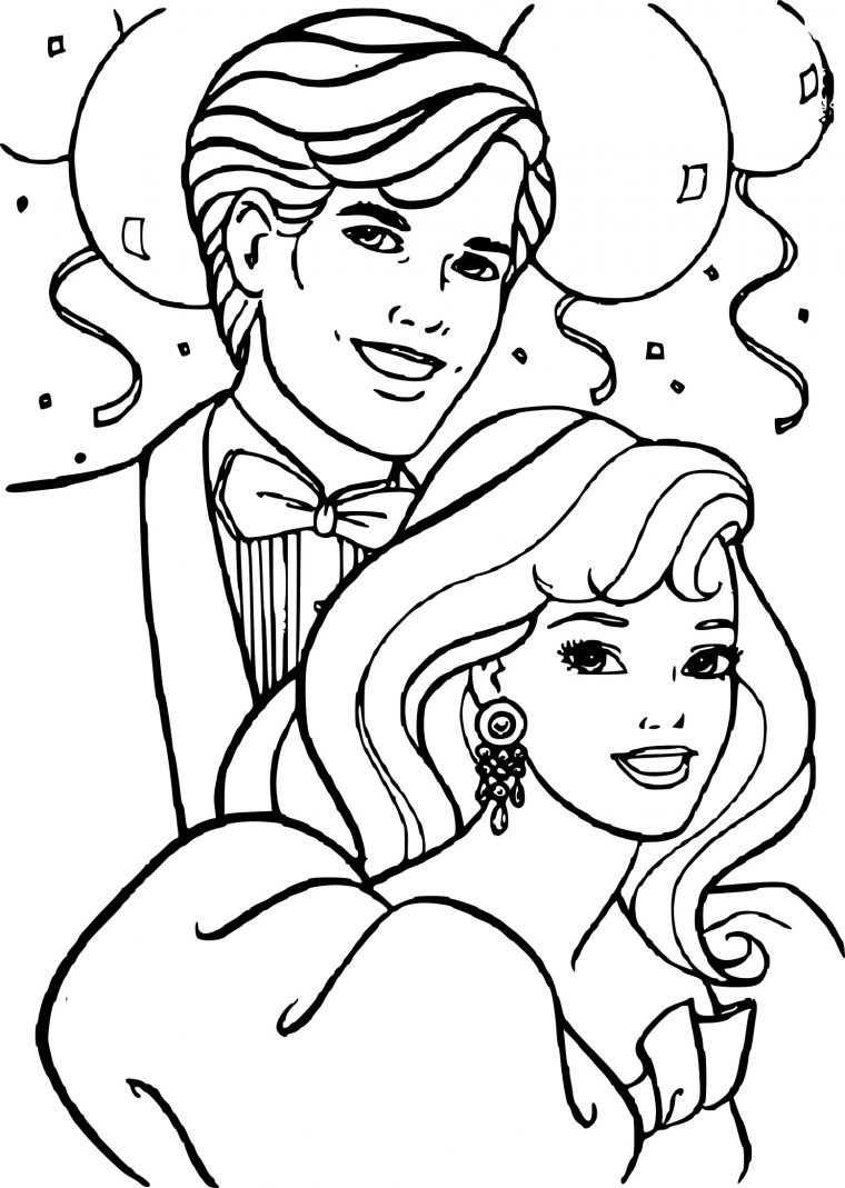 Coloriage Barbie Et Ken À Imprimer concernant Jeux De Coloriage De Barbie