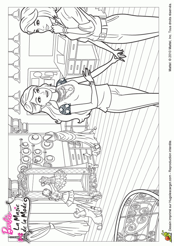 Coloriage Barbie Et La Magie De La Mode Magasin Sur serapportantà Coloriage Magie 