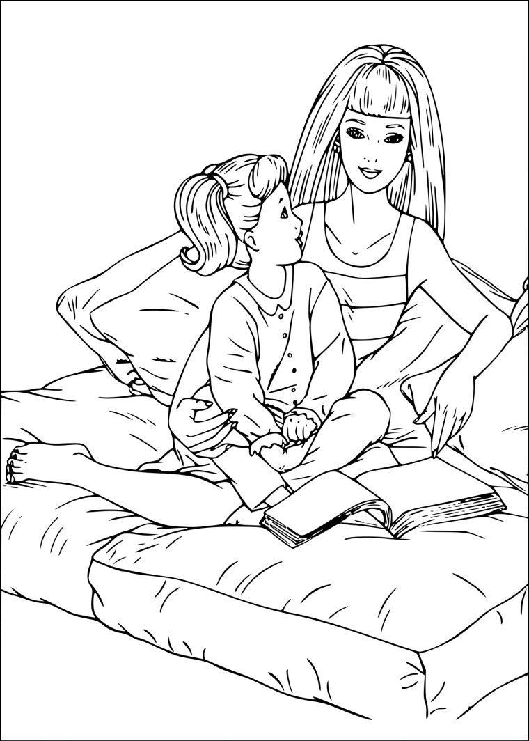 Coloriage Barbie Et Sa Fille À Imprimer pour Coloriage De Fille À Imprimer