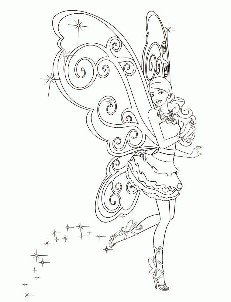 Coloriage – Barbie Fée dedans Coloriage Magie