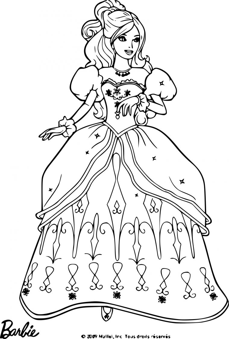 Coloriage Barbie Robe De Soirée À Imprimer Gratuit pour Coloriage De Barbie À Imprimer