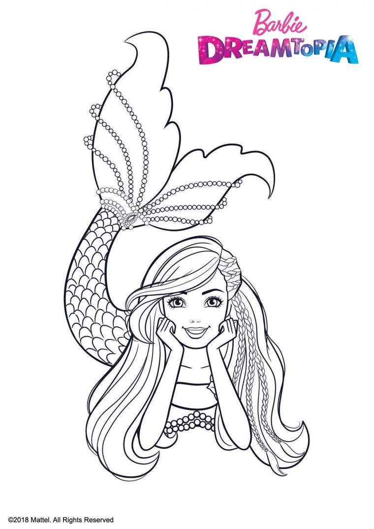 Coloriage Barbie Sirène Multicolore – Coloriage Barbie intérieur Jeux De Coloriage De Barbie