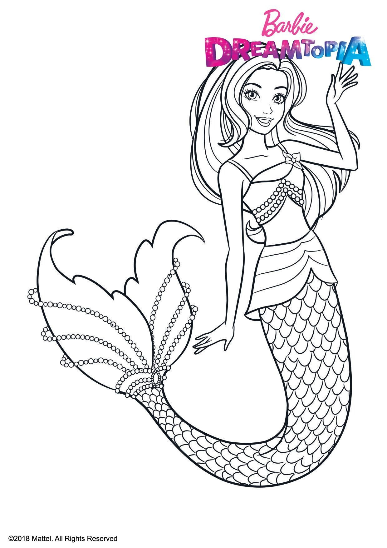 Coloriage Barbie Sirène Multicolore - Coloriage Barbie tout Coloriage Sirene 