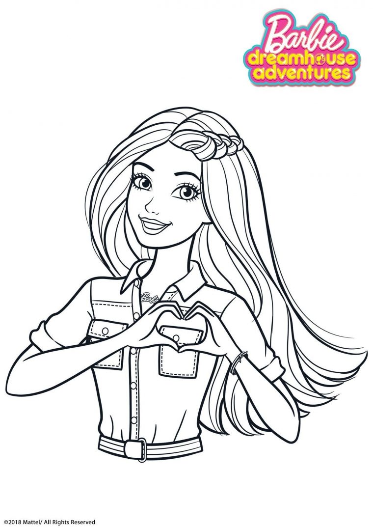 Coloriage Barbie T'Aime ! – Coloriage Barbie Dreamhouse pour Coloriage De Barbie À Imprimer