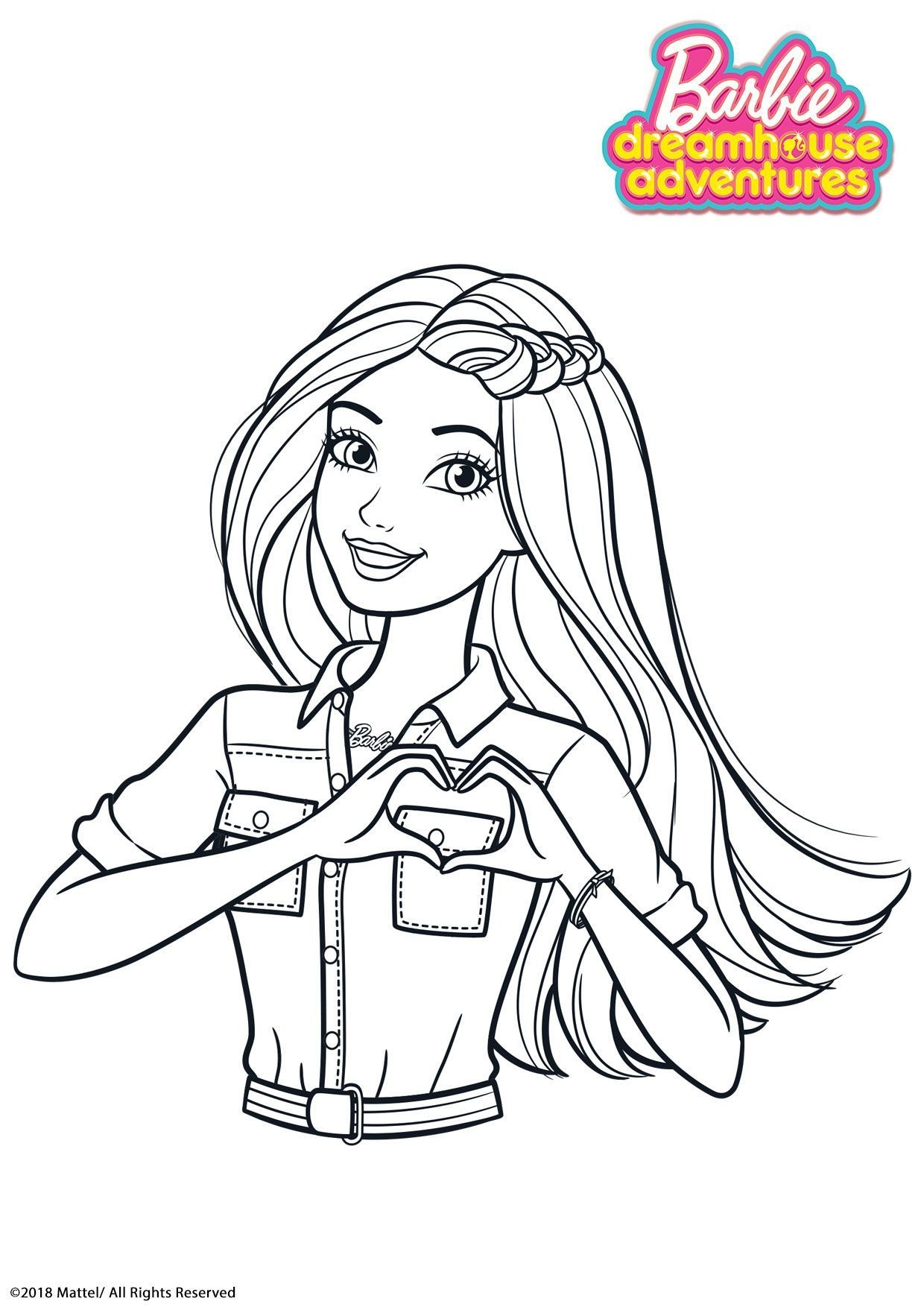 Coloriage Barbie T&amp;#039;Aime ! - Coloriage Barbie Dreamhouse pour Coloriage De Barbie À Imprimer 