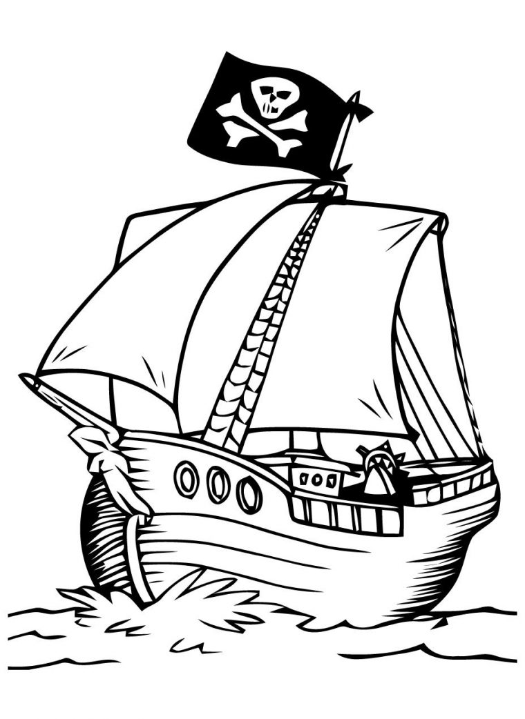 Coloriage Bateau De Pirate A Imprimer – Gratuit Coloriage encequiconcerne Dessin De Bateau À Colorier