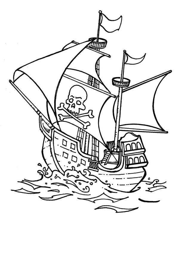 Coloriage Bateau Pirate #138413 (Transport) - Album De destiné Dessin De Pirate 