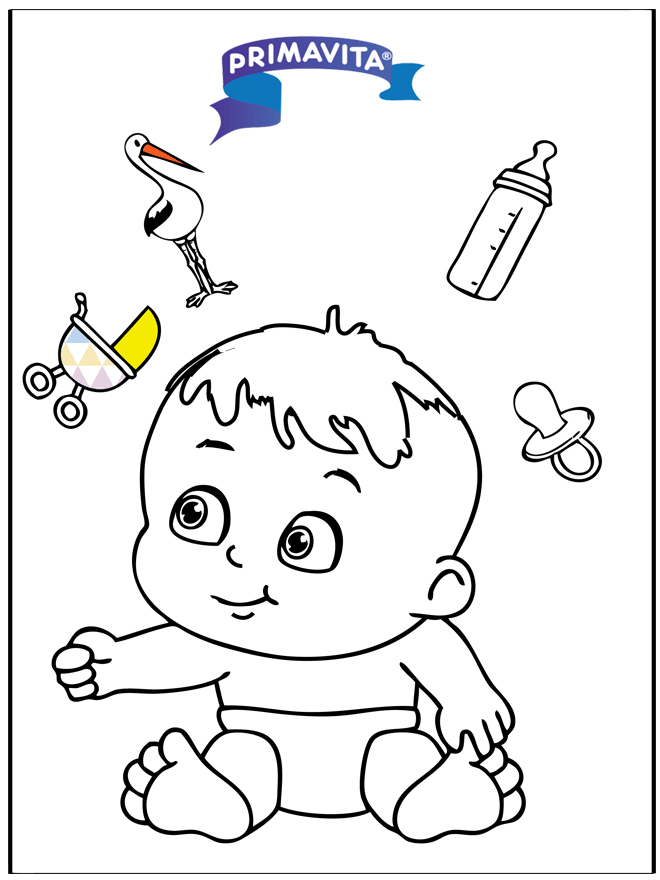 Coloriage Bébé 3 - Coloriages Naissance pour Coloriage Pour Bébé 