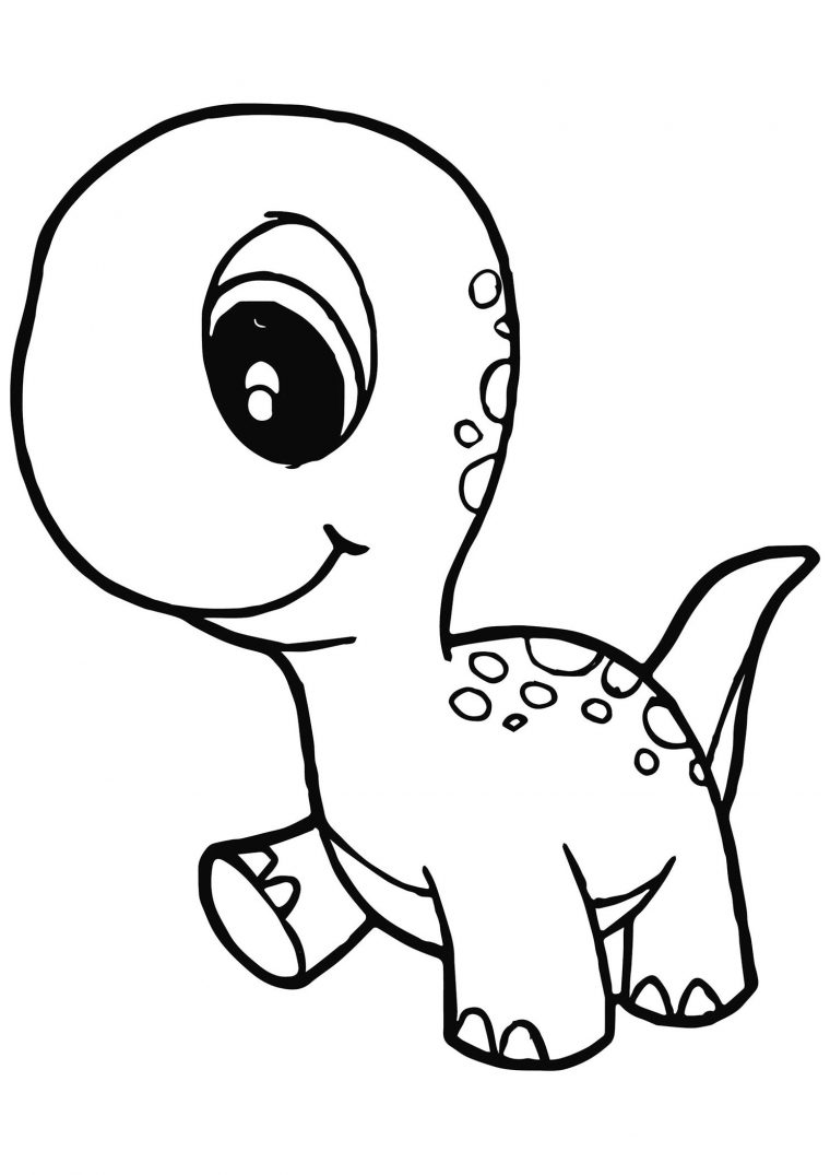 Coloriage Bébé Dinosaure  Moncoloriage.fr dedans Dessin Dinosaure