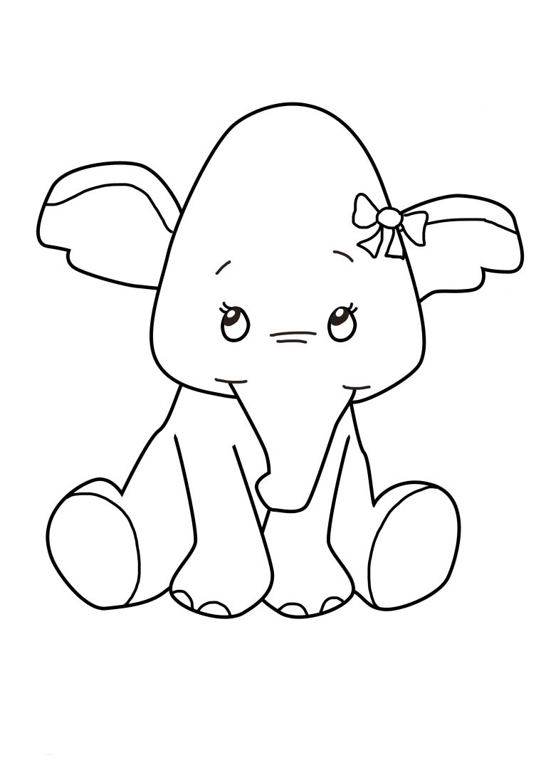 Coloriage Bébé Éléphant À Imprimer tout Éléphant Coloriage