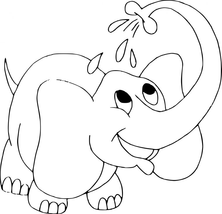 Coloriage Bébé Éléphant Arrose À Imprimer encequiconcerne Coloriage Bébé