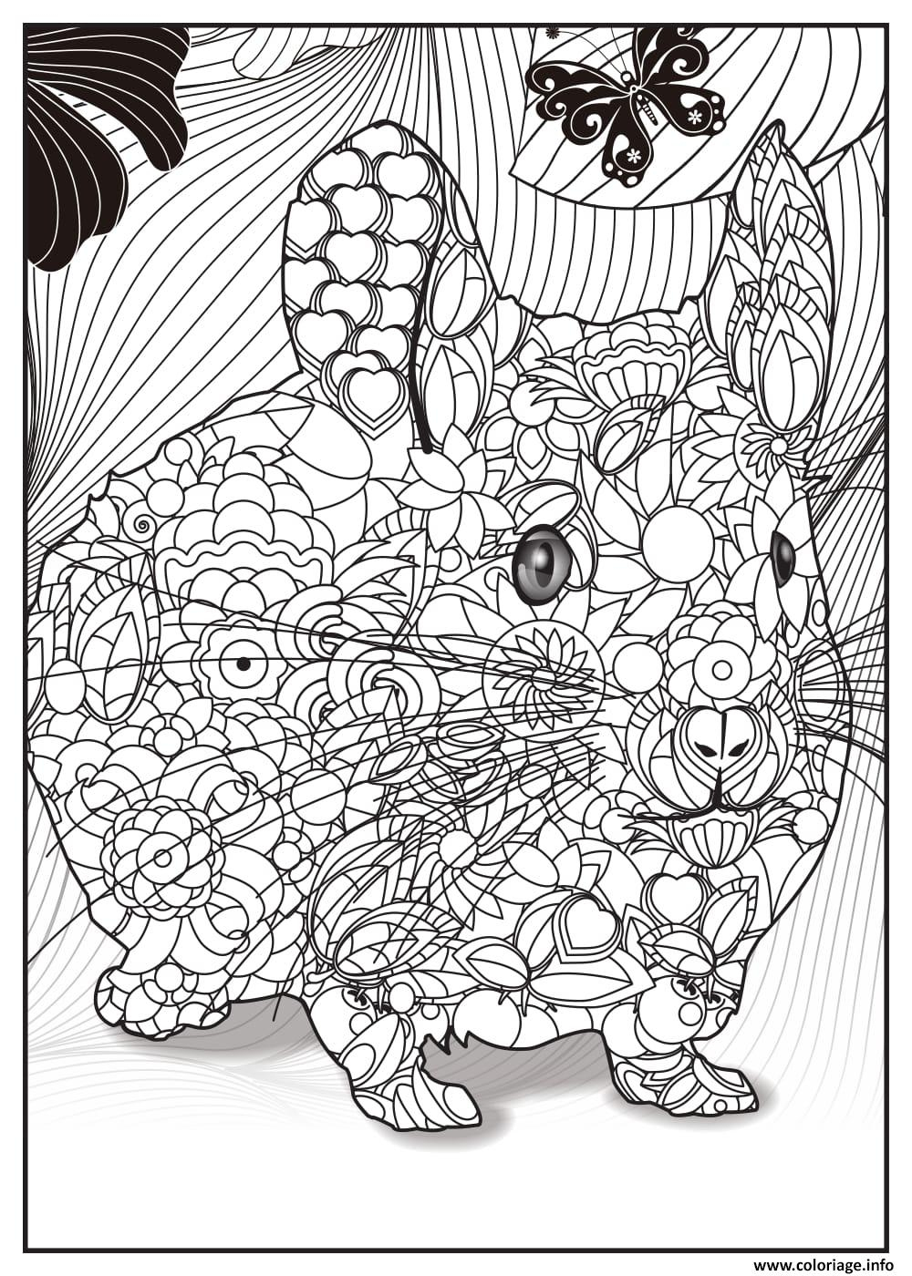 Coloriage Bebe Lapin Adulte Animaux Dessin Adulte Animaux serapportantà Animaux A Colorier