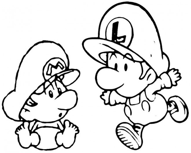 Coloriage Bébé Mario Et Bébé Luigi destiné Dessin A Imprimer Mario Et Luigi 