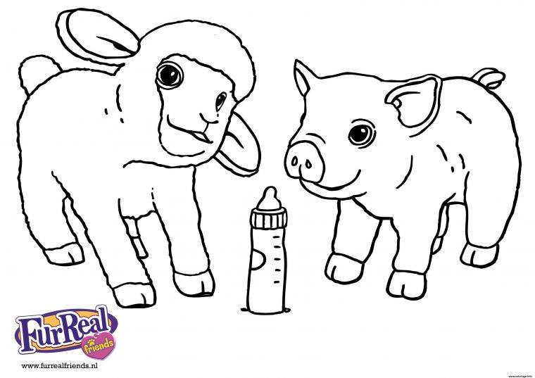 Coloriage Bebe Mouton Et Bebe Cochon Animaux De La Ferme encequiconcerne Coloriage Ferme Et Animaux