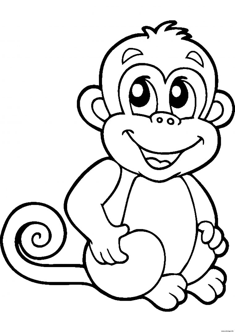 Coloriage Bebe Singe Dessin Singe À Imprimer serapportantà Coloriage Pour Bébé