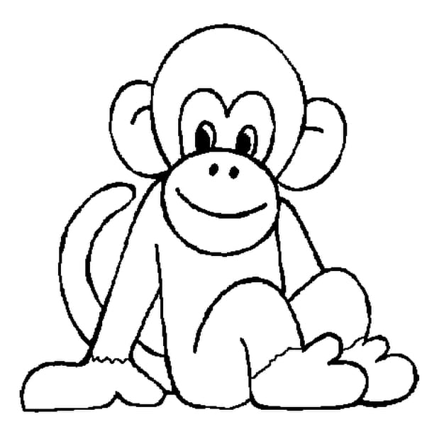 Coloriage Bébé Singe En Ligne Gratuit À Imprimer tout Comment Dessiner Un Singe