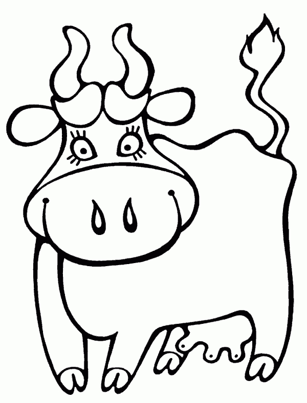 Coloriage - Bonne Vache avec Vache À Colorier 