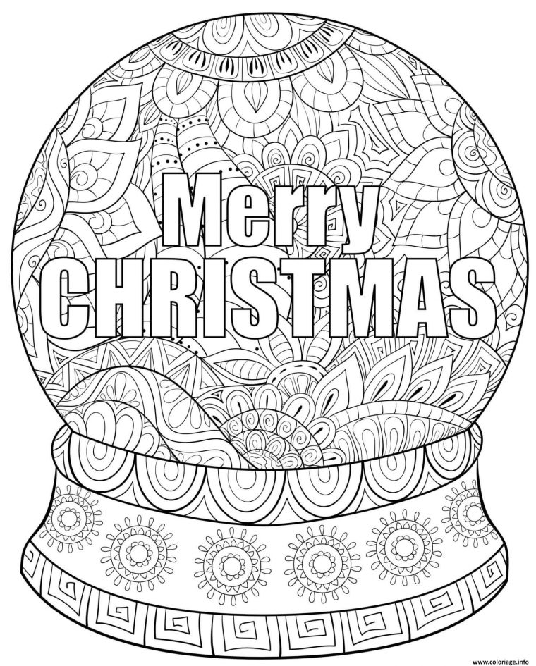 Coloriage Boule De Noel Merry Christmas Mandala Dessin avec Coloriage De Mandala