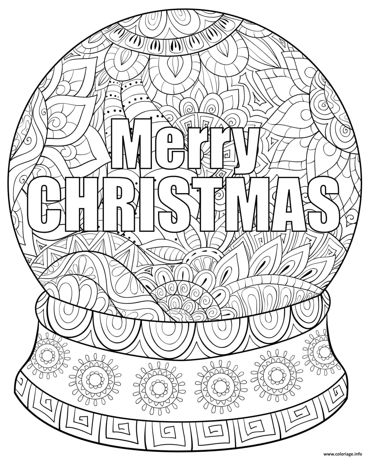 Coloriage Boule De Noel Merry Christmas Mandala Dessin avec Coloriage De Mandala