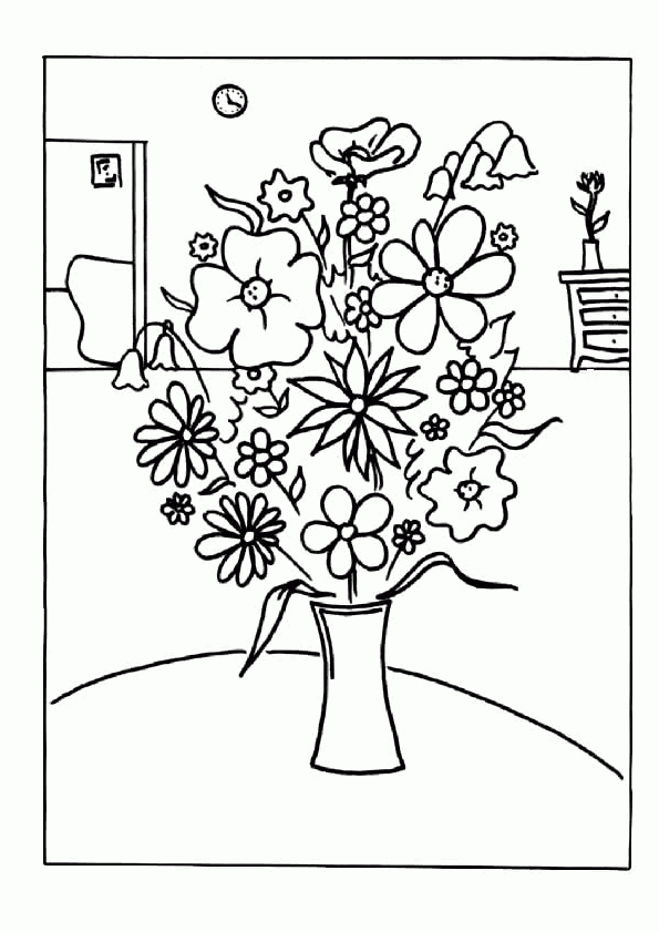 Coloriage Bouquet De Fleur dedans Dessin De Fleurs À Colorier 