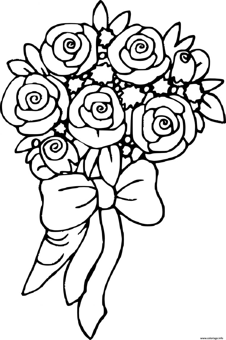 Coloriage Bouquet De Fleurs Rose Dessin Bouquet De Fleurs concernant Dessin A Imprimer Gratuit