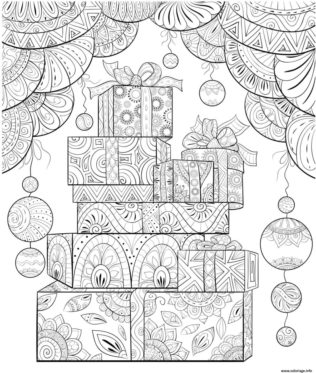 Coloriage Cadeaux De Noel Mandala Anti Stress Dessin Noel avec Coloriage Noel Gratuit Imprimer