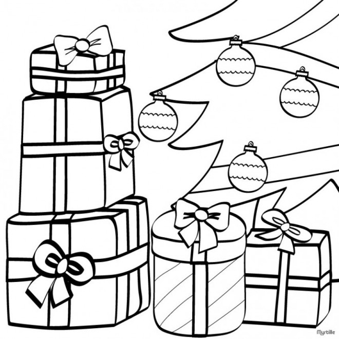 Coloriage Cadeaux De Père Noël Pour Enfant serapportantà Dessin De Cadeaux De Noel 
