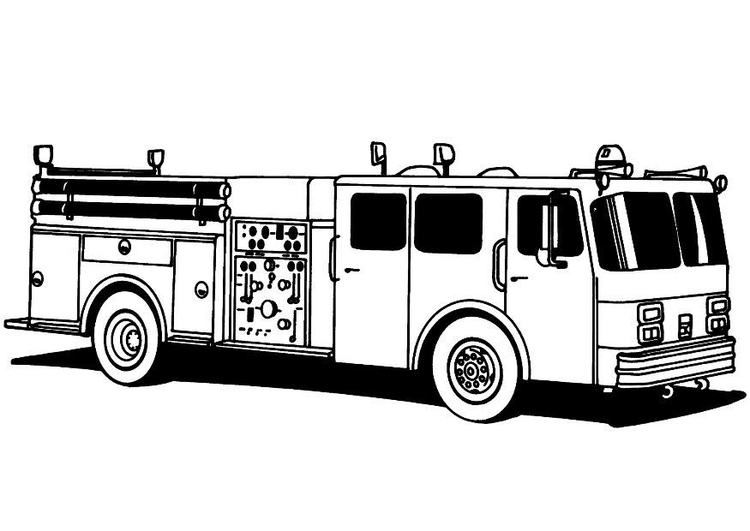 Coloriage Camion De Pompier - Coloriages Gratuits À avec Dessin D Un Camion De Pompier