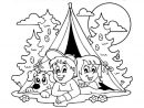 Coloriage - Camping Sous La Tente avec Été Dessin