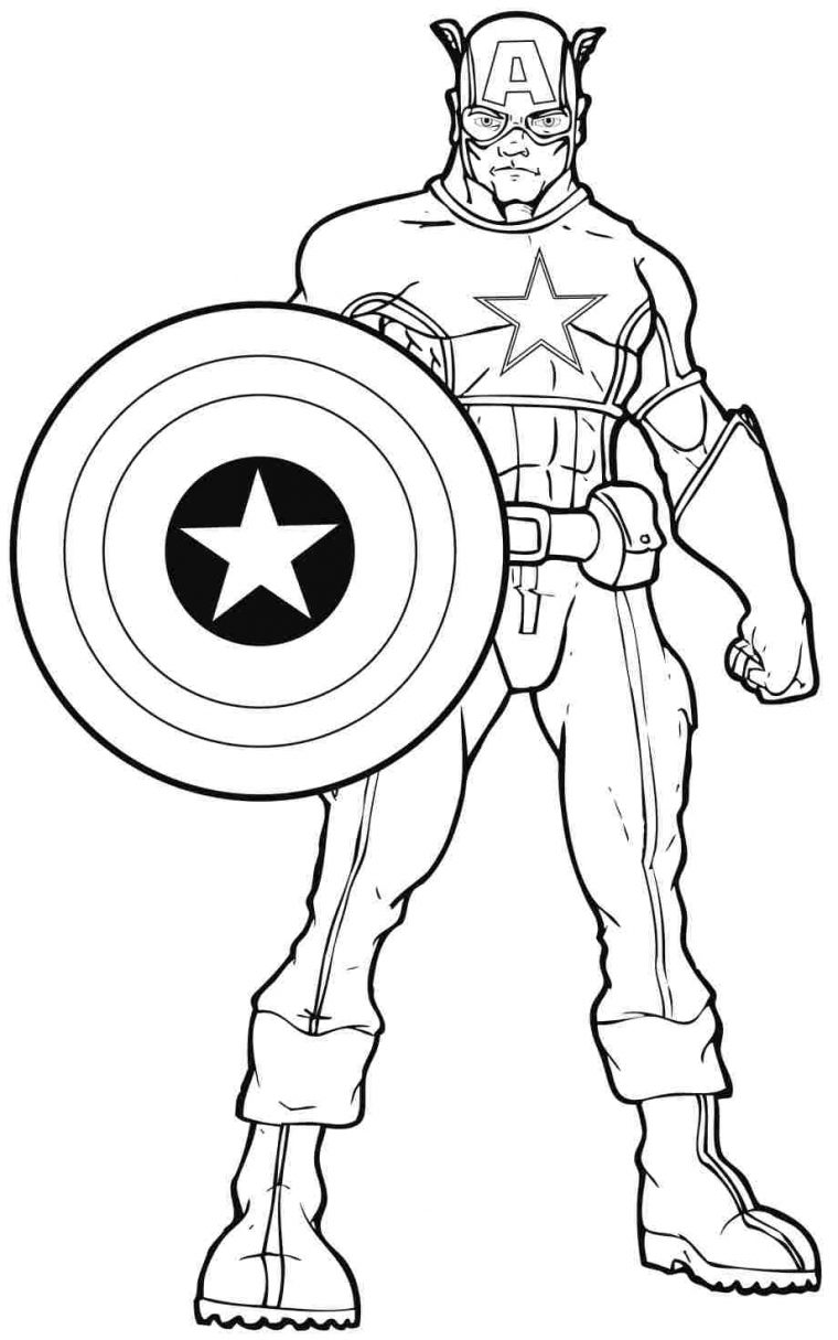 Coloriage Captain America #76769 (Super-Héros) – Album De destiné Coloriage De Super Heros