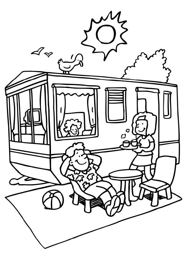 Coloriage Caravane Camping Dessin Gratuit À Imprimer encequiconcerne Dessin Cars À Colorier 