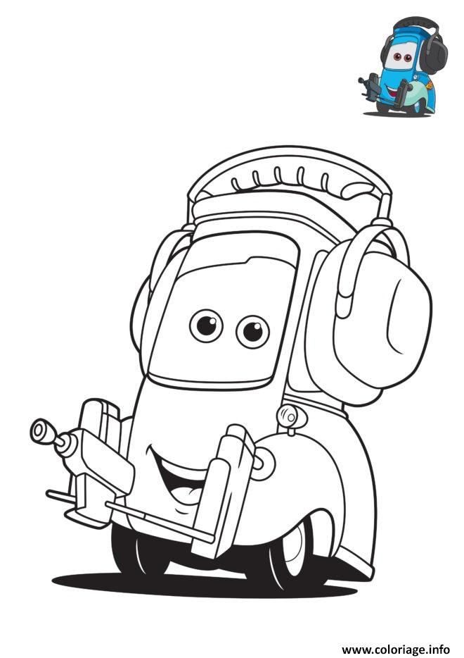 Coloriage Cars 3 Guido Personnage Dans Le Film Cars Dessin destiné Coloriage Cars A Imprimer 